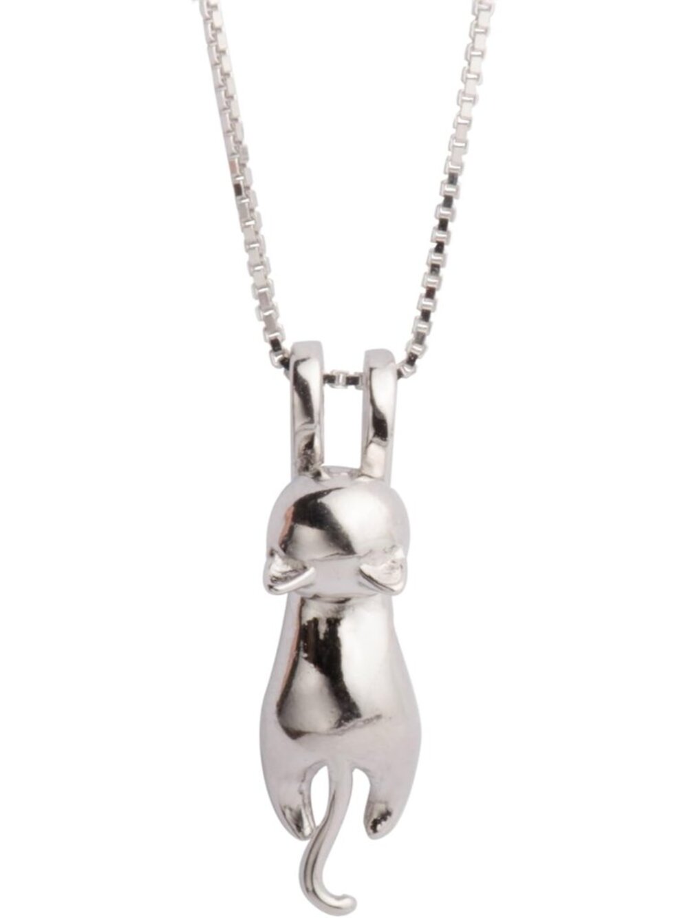 925 Sterling Silver Cat Necklace Jewelry for Women Trendy Dainty Charm Pendant N